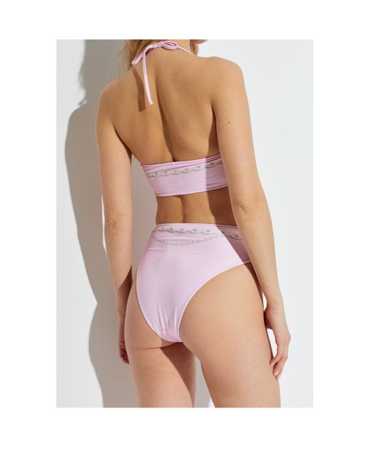 Versace Pink Graphic-Print Bikini Set