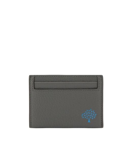 Mulberry Gray Logo-Embossed Cardholder for men