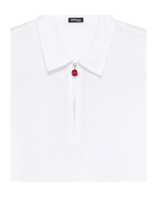 Kiton White Short-Sleeved Polo Shirt for men