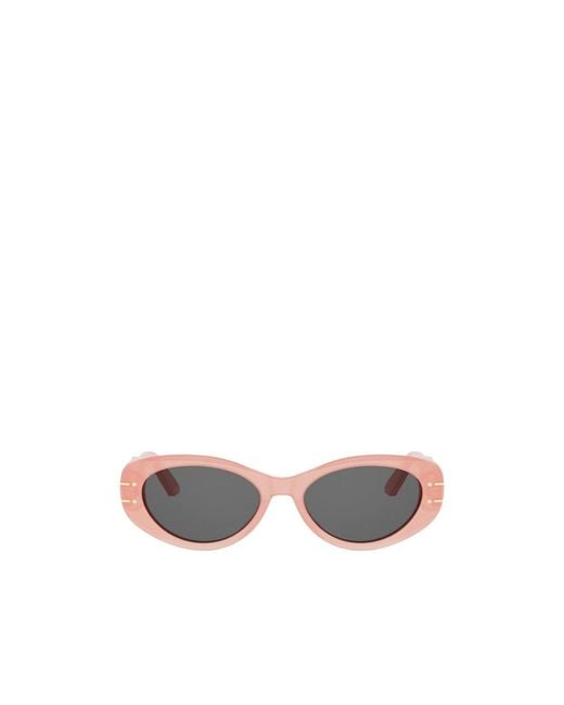 Dior White Eyewear Oval Frame Sunglasses