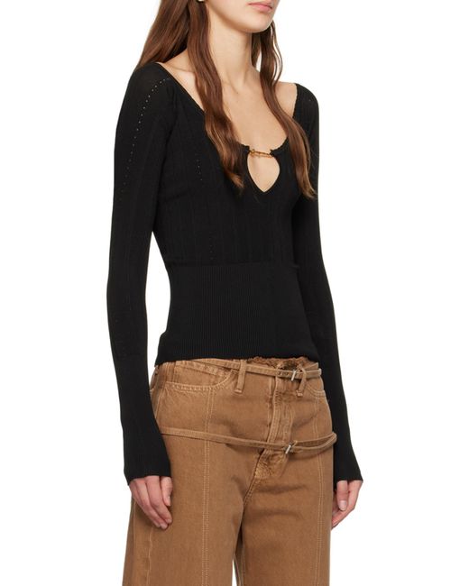 Jacquemus Black Pralu Ribbed Top