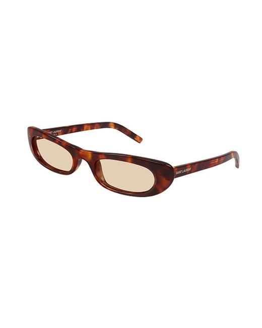 Saint Laurent White Eyewear Shade Cat-Eye Sunglasses