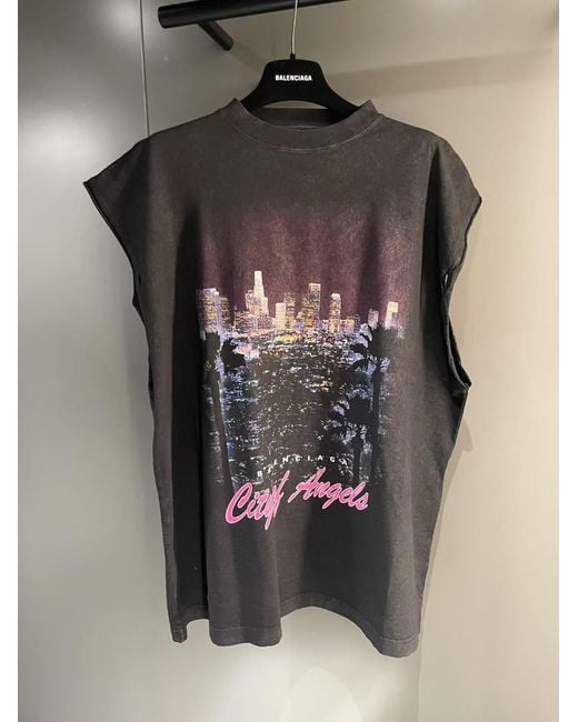 Balenciaga Black City Of Angels T-Shirt for men
