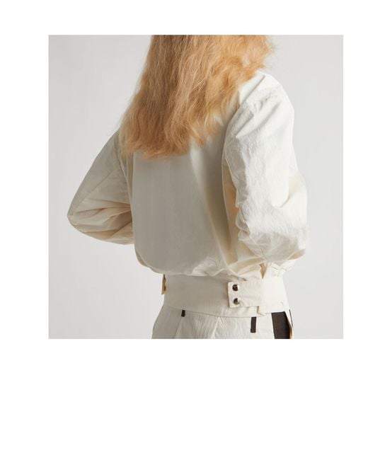 Paloma Wool White High-Neck Zip-Up Bomber Jacket