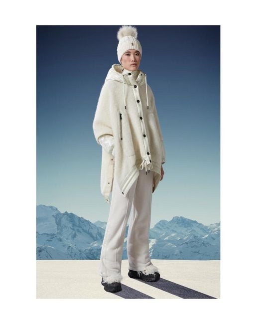 Moncler White Mohair, Wool Alpaca Cape