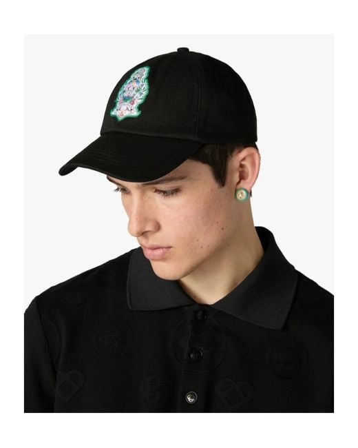 Casablanca Black Logo Embroidered Hat for men