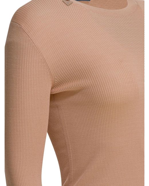 Prada Brown Long-Sleeved Crewneck Jumper