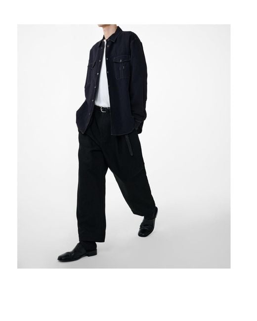 Studio Nicholson Black Tuck Trousers for men