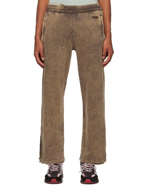 DIESEL Gray Wide-Leg Sweatpants for men