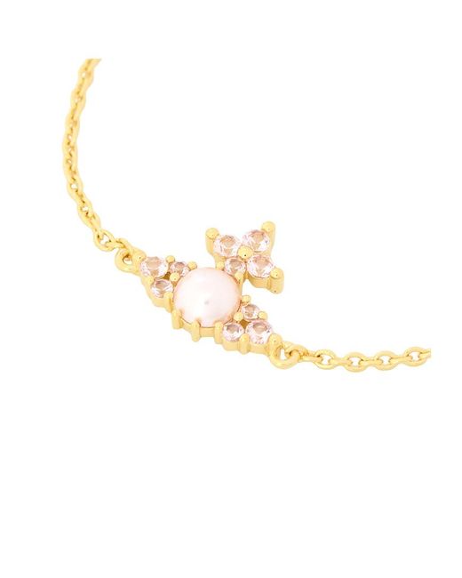Vivienne Westwood White Feodora Orb Crystal-Embellished Bracelet
