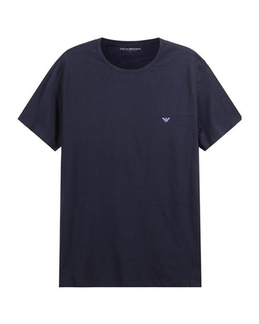 Emporio Armani Blue Round Collar Short-Sleeve T-Shirt Two-Piece Set for men
