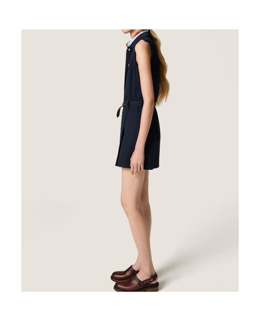Miu Miu Blue Poplin Mini-Dress