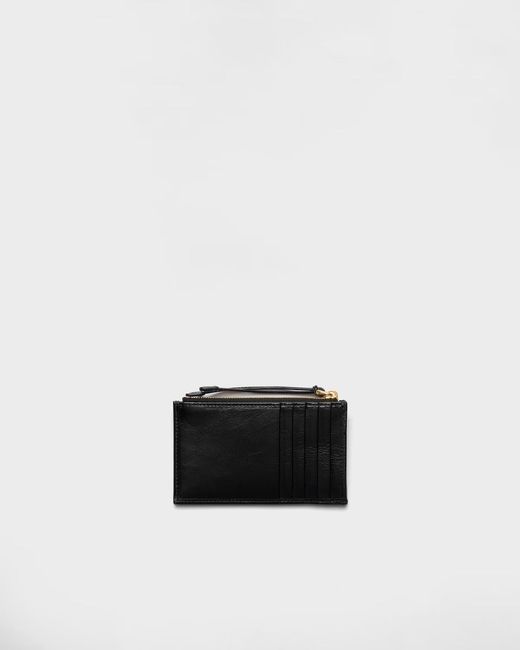 Prada Black Zip-Around Card Holder Wallet