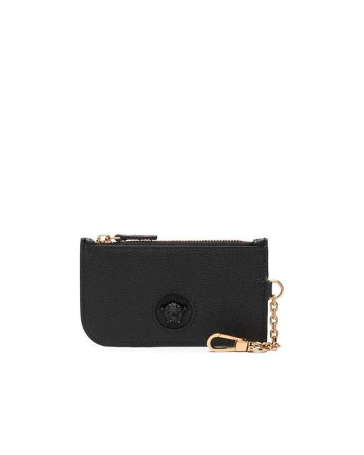 Versace Black Medusa Head Leather Wallet