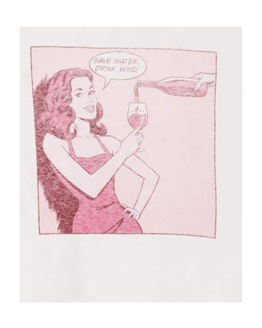 Re/done Pink Graphic Printed Crewneck T-Shirt
