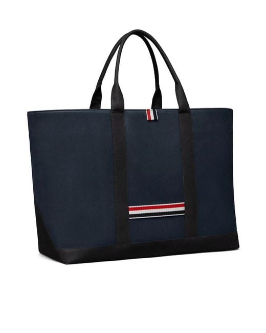 Thom Browne Blue Striped Medium Tool Tote Bag