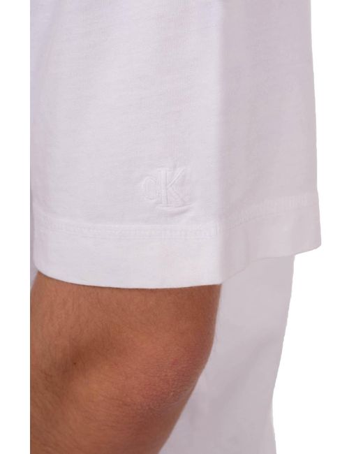 Calvin Klein White Logo-Printed T-Shirt for men