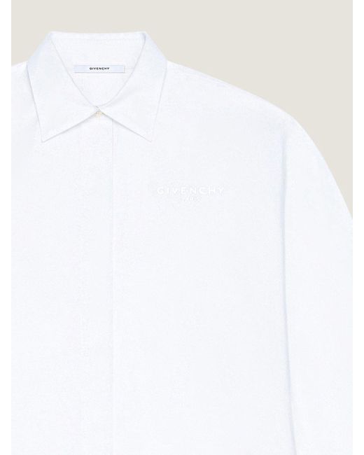Givenchy White Paris Logo Long-Sleeved Shirt