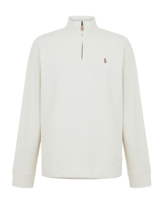 Polo Ralph Lauren White Logo Zip-Up Sweatshirt for men