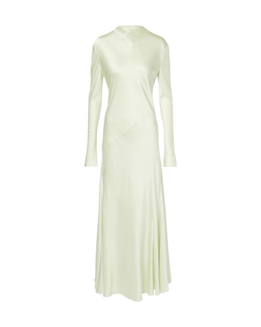 TOVE White Raquel Silk-Blend Maxi Dress