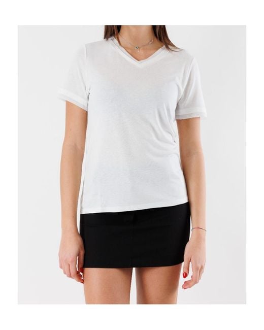 Patrizia Pepe White V-Neck Short-Sleeved T-Shirt