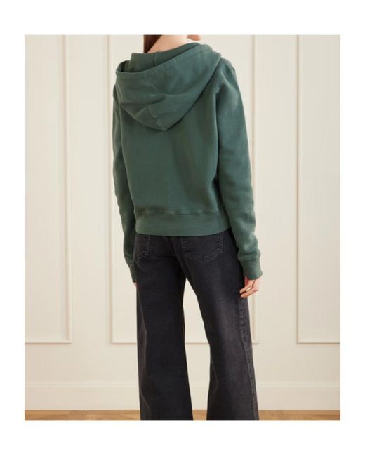 Nili Lotan Green Cotton-Jersey Zip-Up Hoodie