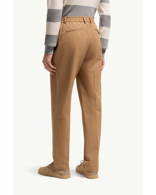 Moncler Natural Logo Patch Straight-Leg Pants for men