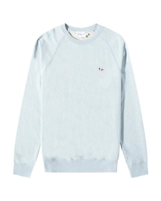 Maison Kitsuné Blue Maison Kitsuné Fox Embroidered Crewneck Sweatshirt