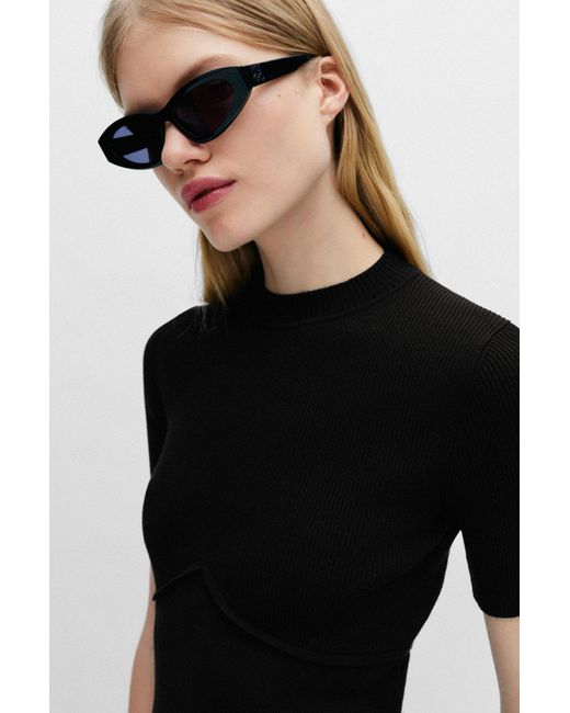 Boss Black Panelled Knitted T-Shirt