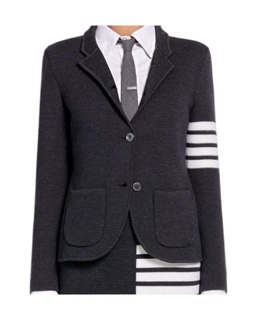 Thom Browne Black 4-Bar Merino Jacket