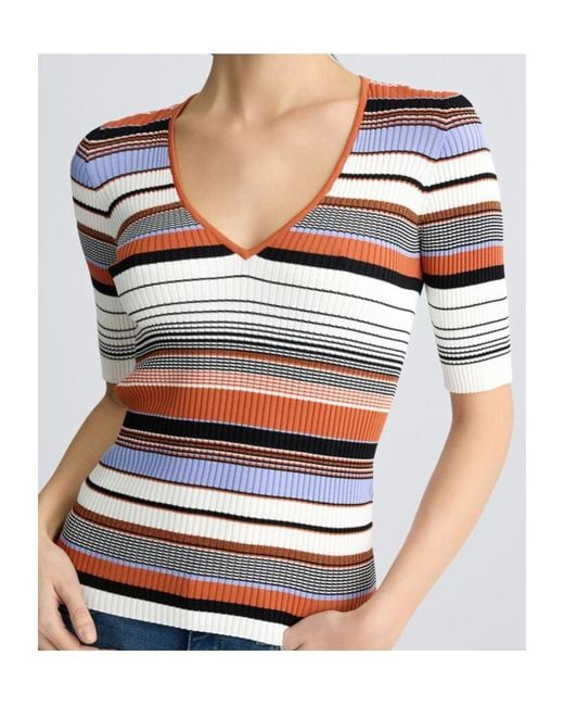 Liu Jo Multicolor Stripped Knit T-Shirt