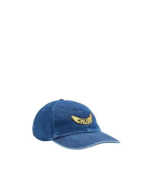Chloé Blue Banana-Appliquéd Denim Cap
