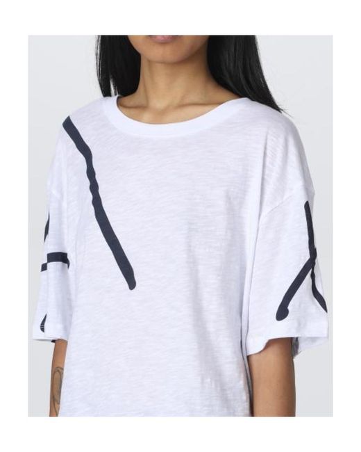ARMANI EXCHANGE Blue Short-Sleeved T-Shirt With Round Neck