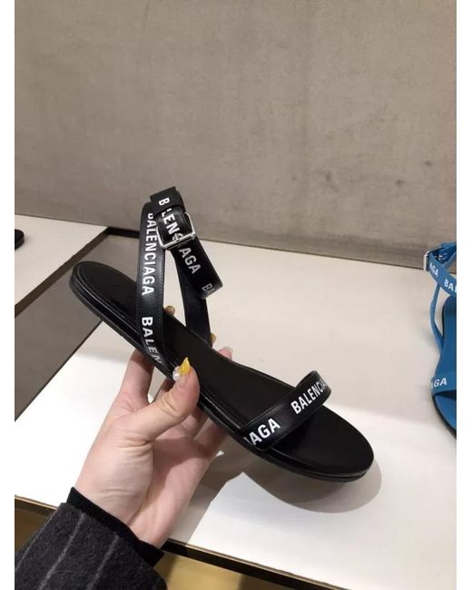 Balenciaga White Printed Sandals