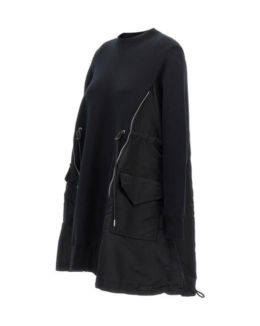 Sacai Black Sponge Mini Dress