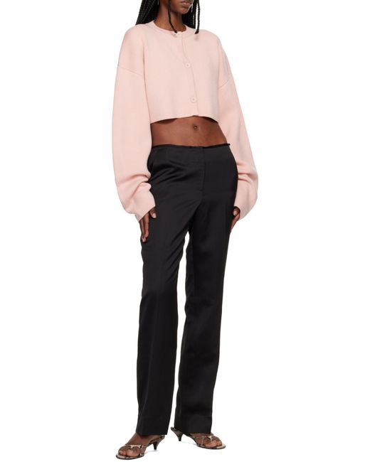 Totême Pink Buttoned Round-Neck Cardigan