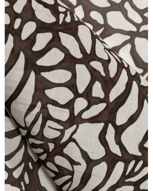 Brunello Cucinelli White Abstract-Print Scarf