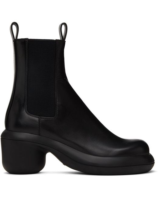 Jil Sander Black Round-Toe Ankle Boots