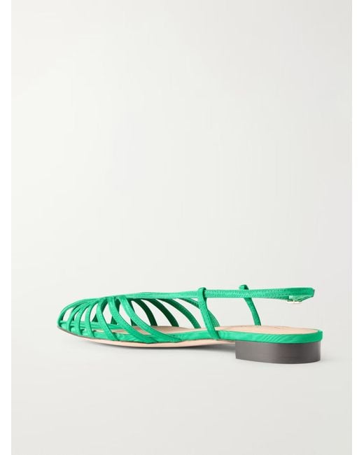 Loeffler Randall Green Solid Color Grosgrain Sandals