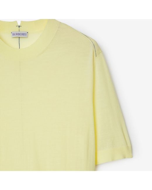 Burberry Yellow Crew-Neck Wool T-Shirt