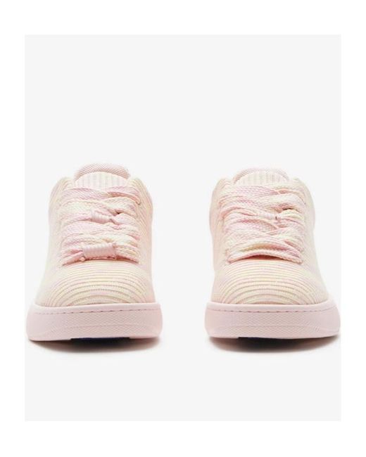 Burberry Pink Box Checked Low-Top Sneakers