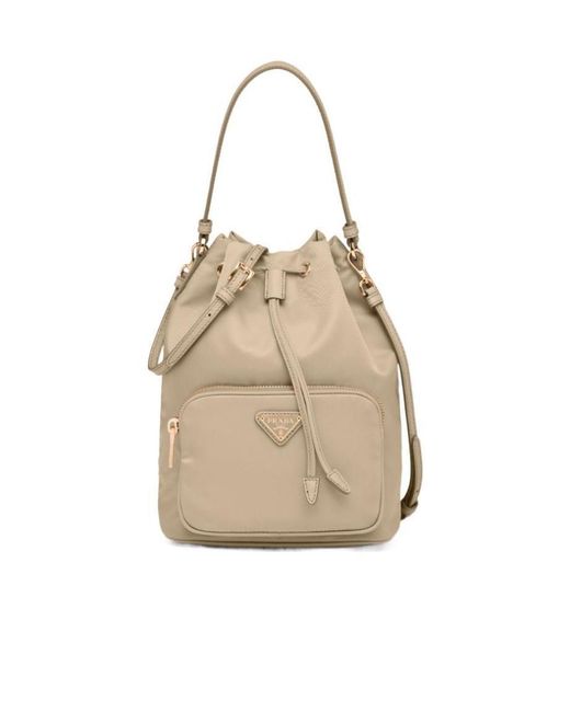 Prada Natural Duet Re-Nylon Bucket Bag