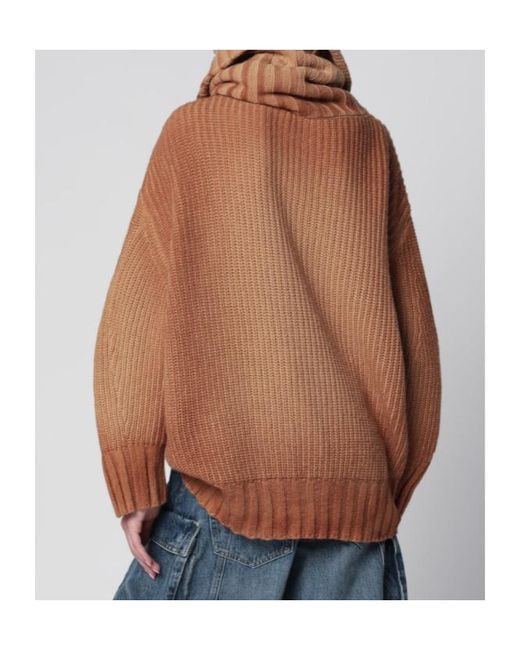 The Attico Brown The Zip Collar Knitted Sweater