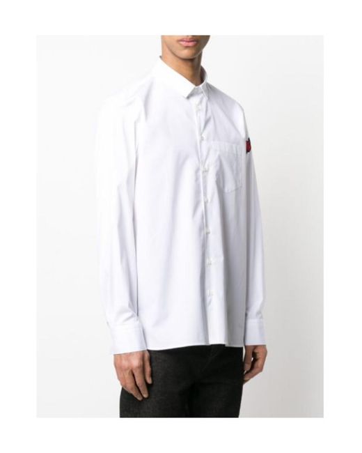 Neil Barrett White Long-Sleeved Lapel Shirt for men