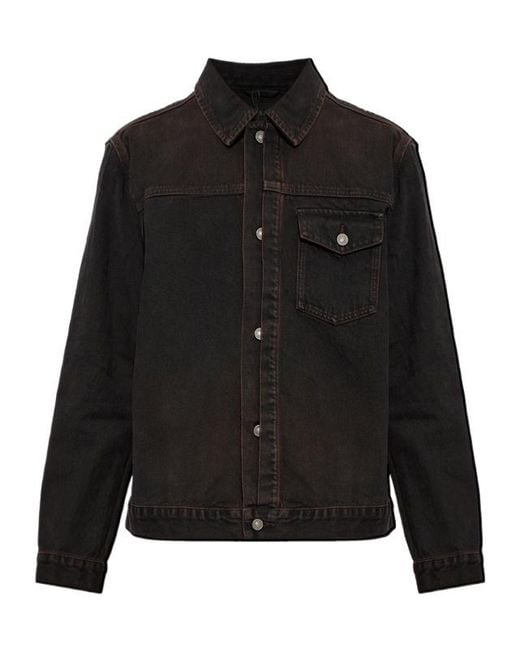 AllSaints Black Vintage Faded Denim Jacket for men