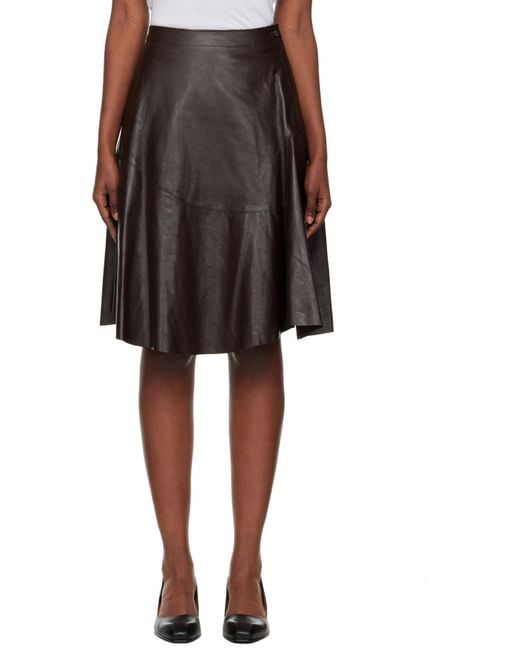 Our Legacy Black Waltz Leather Midi Skirt