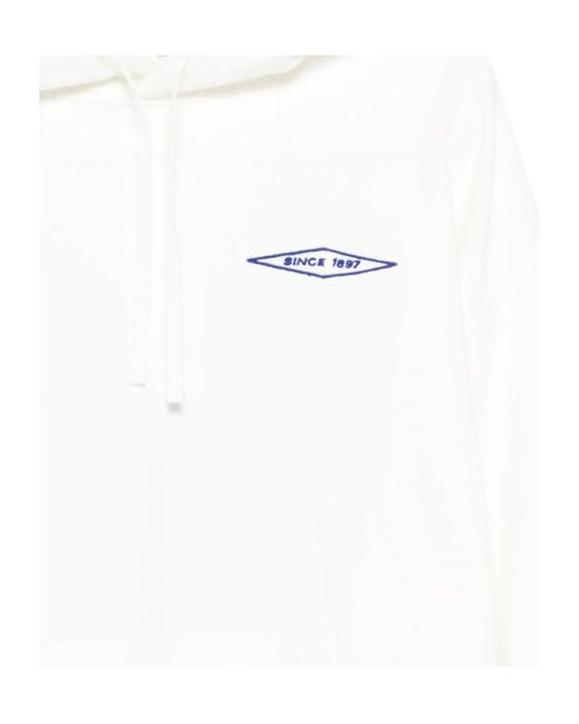 Junya Watanabe White Graphic Print Hooded Sweatshirt for men