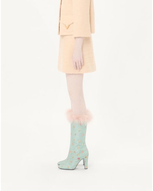 Valentino Natural Logo Plaque Mini Skirt
