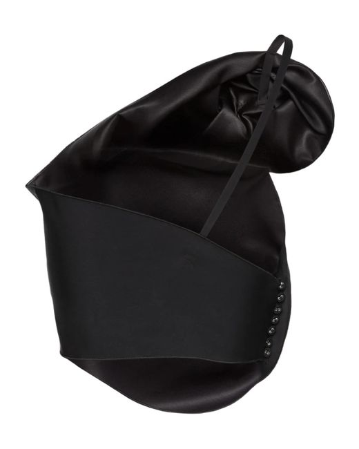 Magda Butrym Black Asymmetrical Draped Top