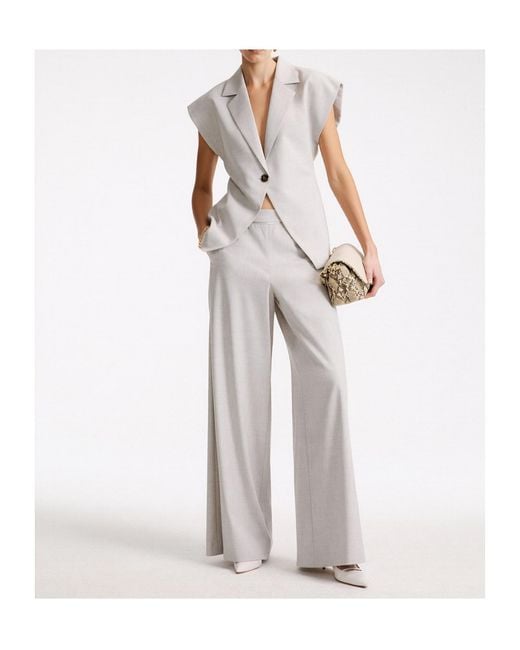 Marella White Single-Button V-Neck Vest